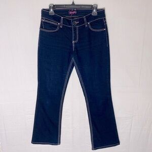 Wrangler Dark Wash Mid Rise Boot Cut Jeans 7/8